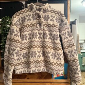 Abercrombie Kids Sherpa Pullover Fair Isle Quarter Snap Fleece 11/12